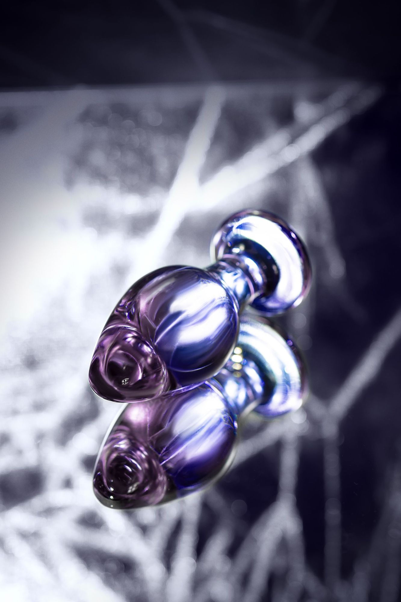 анальная втулка sexus glass, стекло, фиолетовая, 10 см, ø 4 см в России