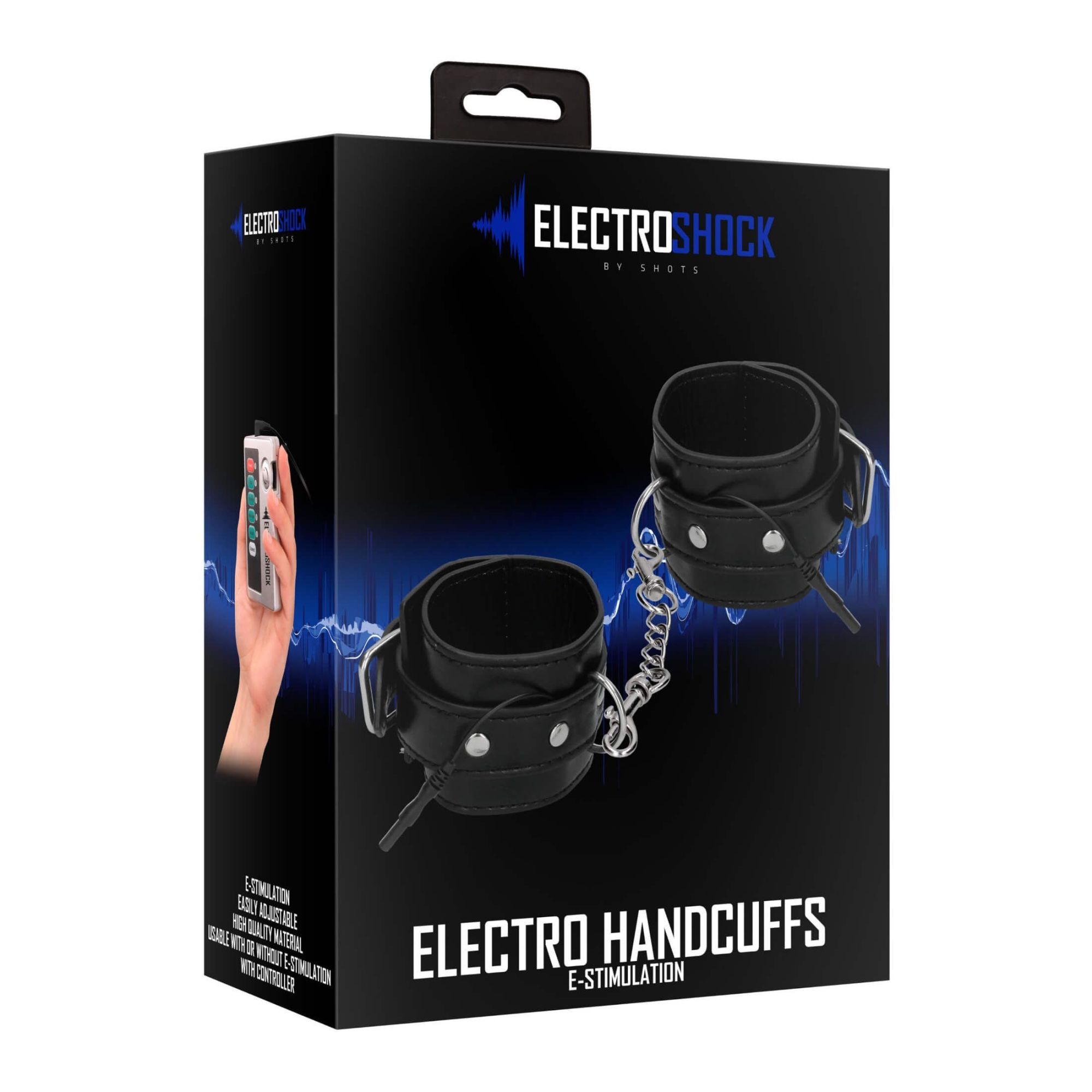 наручники декоративные с электростимуляцией shots media electroshock electro handcuffs, черные в России