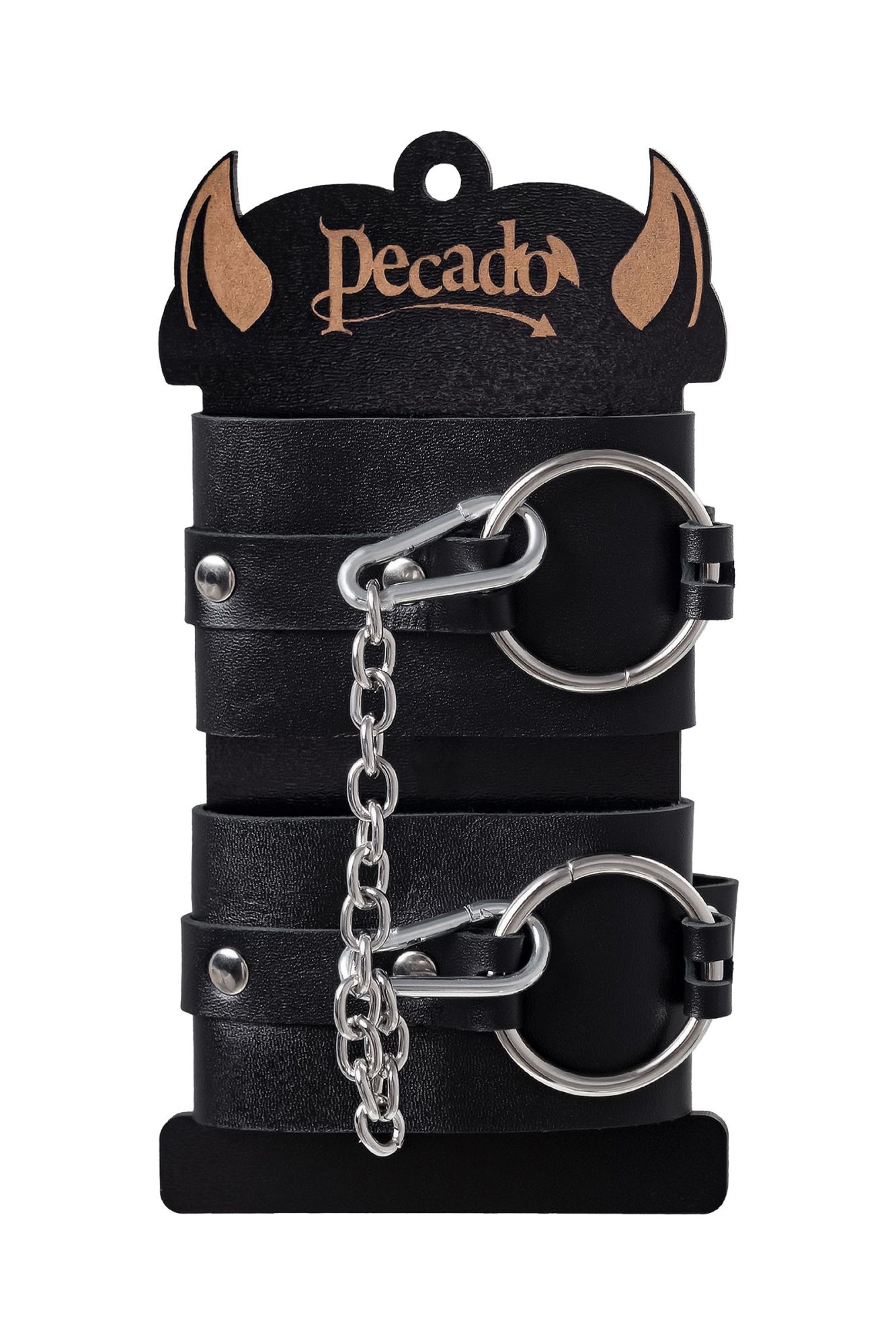 оковы pecado bdsm, из толстой кожи с люверсами, натуральная кожа, чёрные в России
