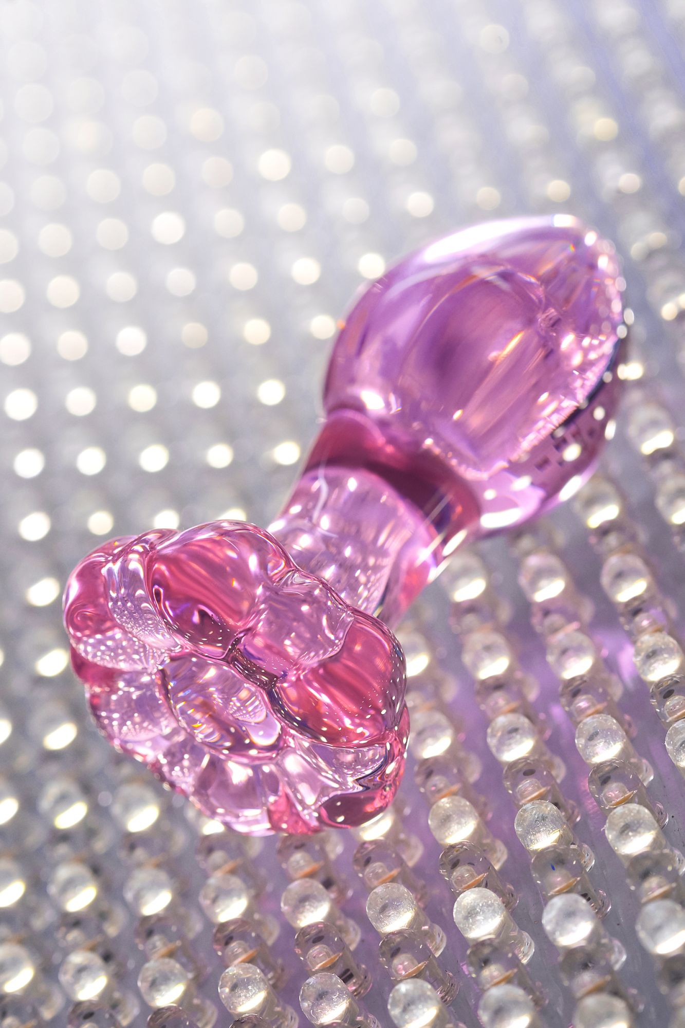 анальная втулка sexus glass, стекло, розовая, 12,6 см в России