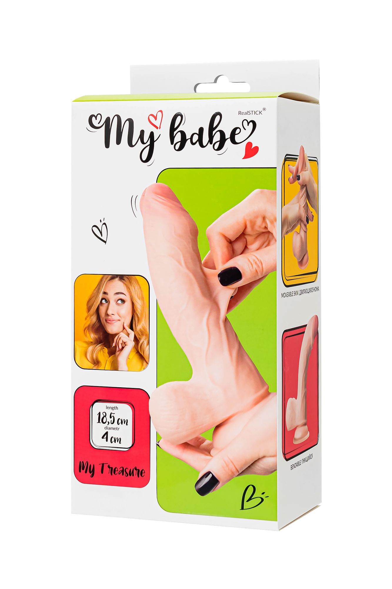 реалистичный фаллоимитатор my babe my treasure, tpe, 18,5 см в России