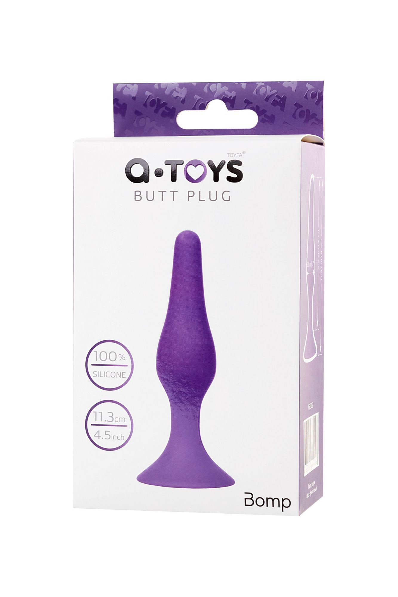 анальная втулка a-toys by toyfa, силикон, фиолетовая, 11,3 см в России