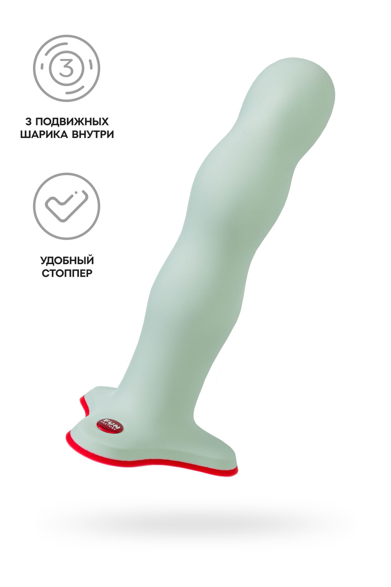 фаллоимитатор fun factory stubs bouncer, силикон, зелёный, 18,5 см в России