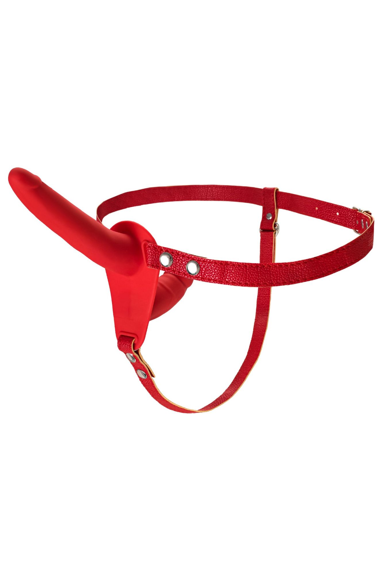 страпон на креплении black&red by toyfa, силикон, красный, 24 см в России