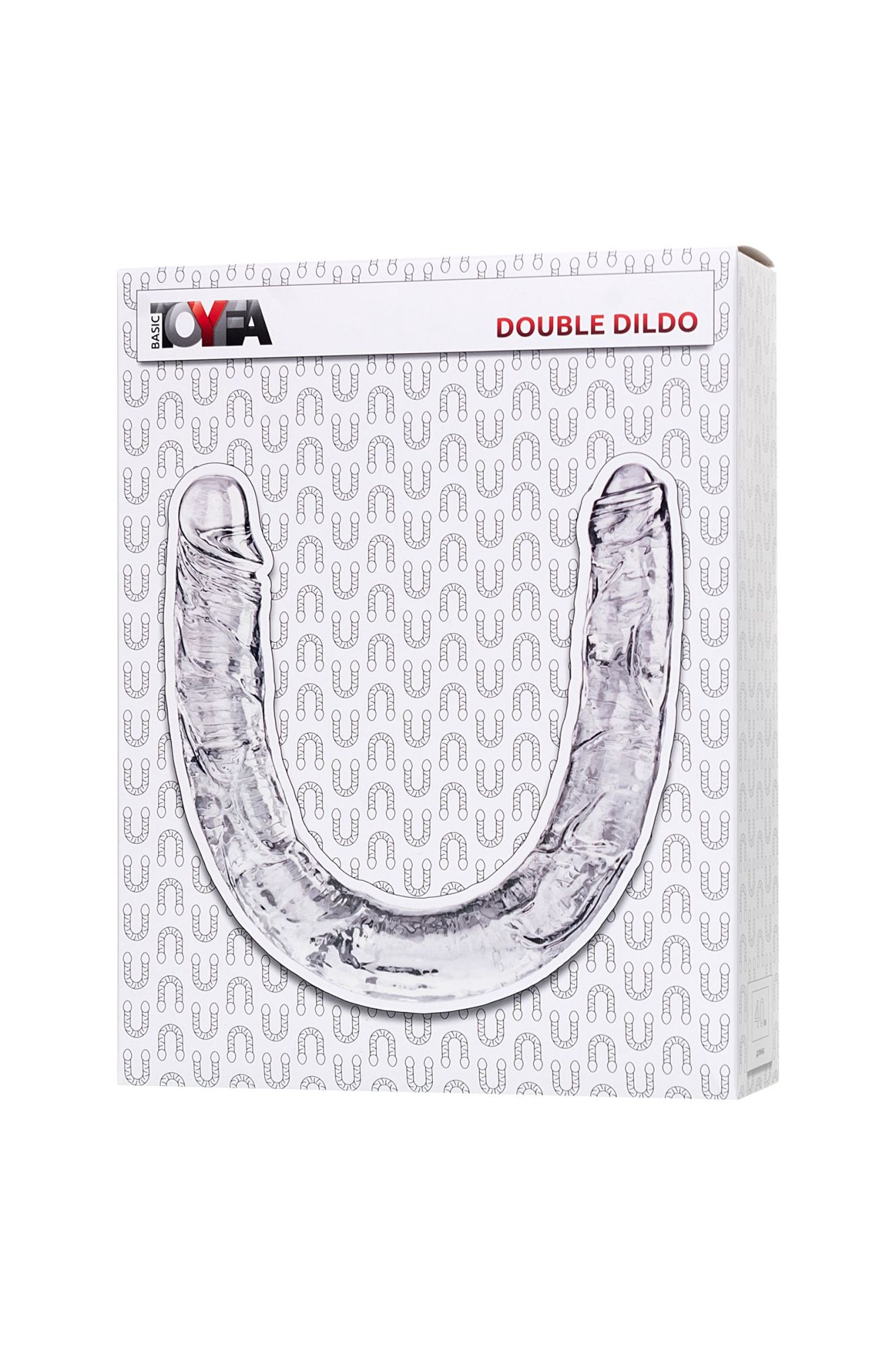 фаллоимитатор двусторонний toyfa double dildo, tpr, прозрачный, 40 см в России