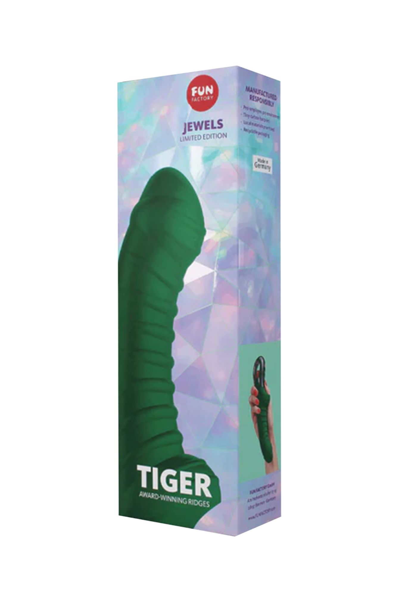 вибратор fun factory tiger, силикон, изумрудный, 23 см в России