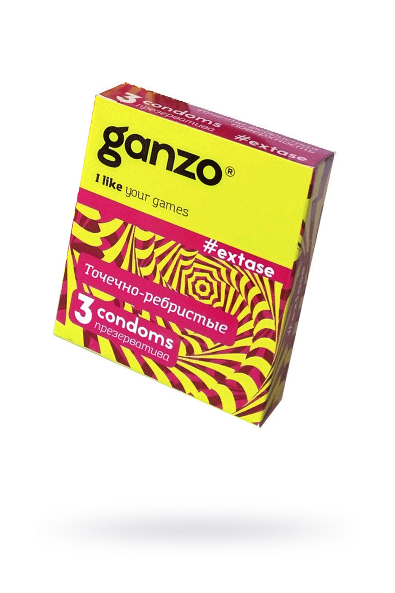 презервативы ganzo, extase, латекс, точечные, ребристые, анатомичные, 18 см, 5,2 см, 3 шт. в России