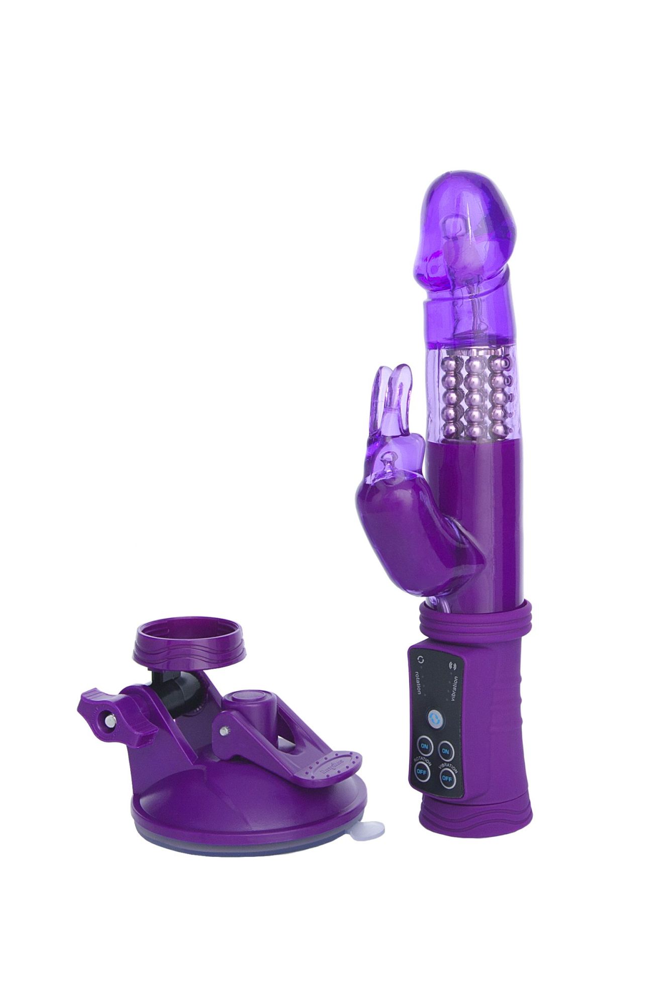 вибратор с клиторальным стимулятором toyfa a-toys, tpr, фиолетовый, 22 см в России