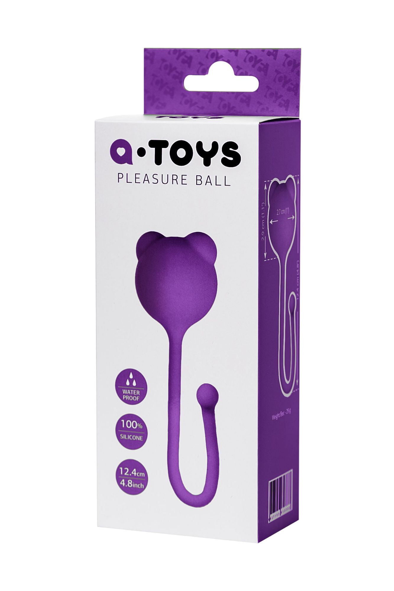 вагинальный шарик a-toys by toyfa tigo, силикон, фиолетовый, 12,4 см, ø 2,7 см в России