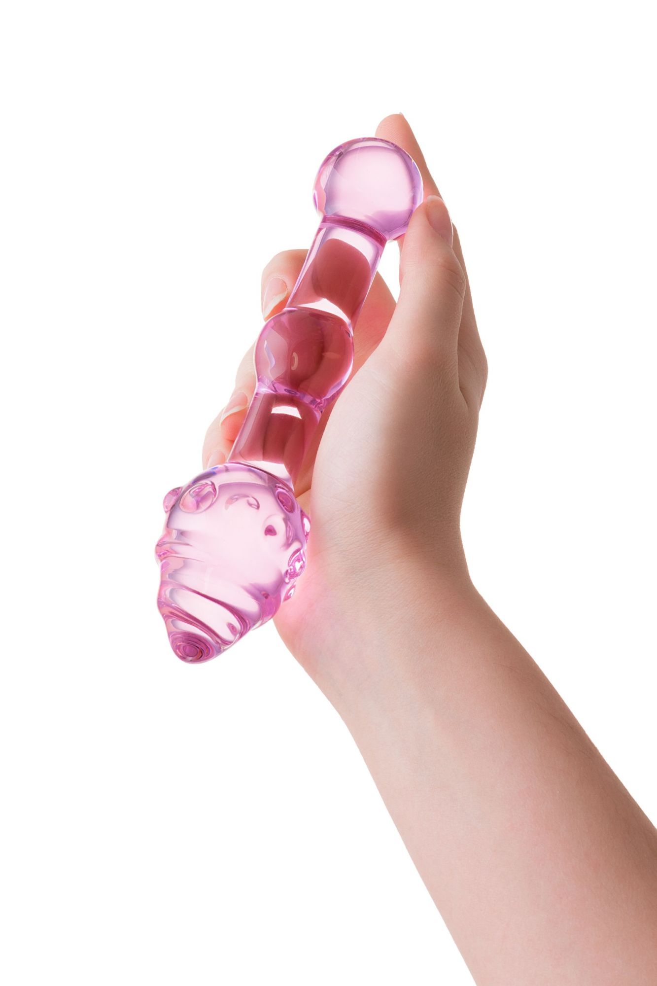 двусторонний фаллоимитатор sexus glass, стекло, розовый, 17 см в России