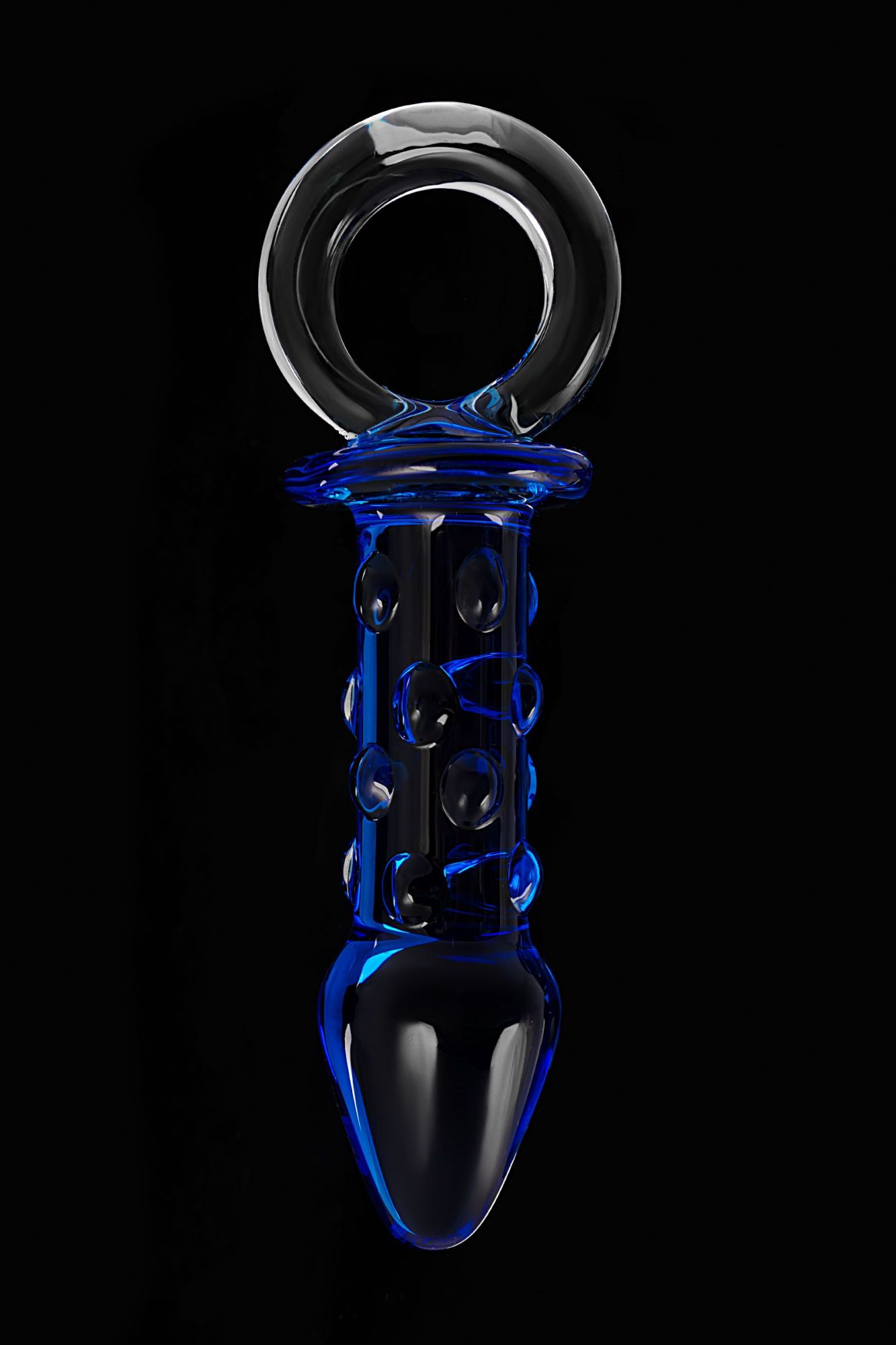 анальная втулка sexus glass, стекло, синяя, 16 см, ø 3,5 см в России