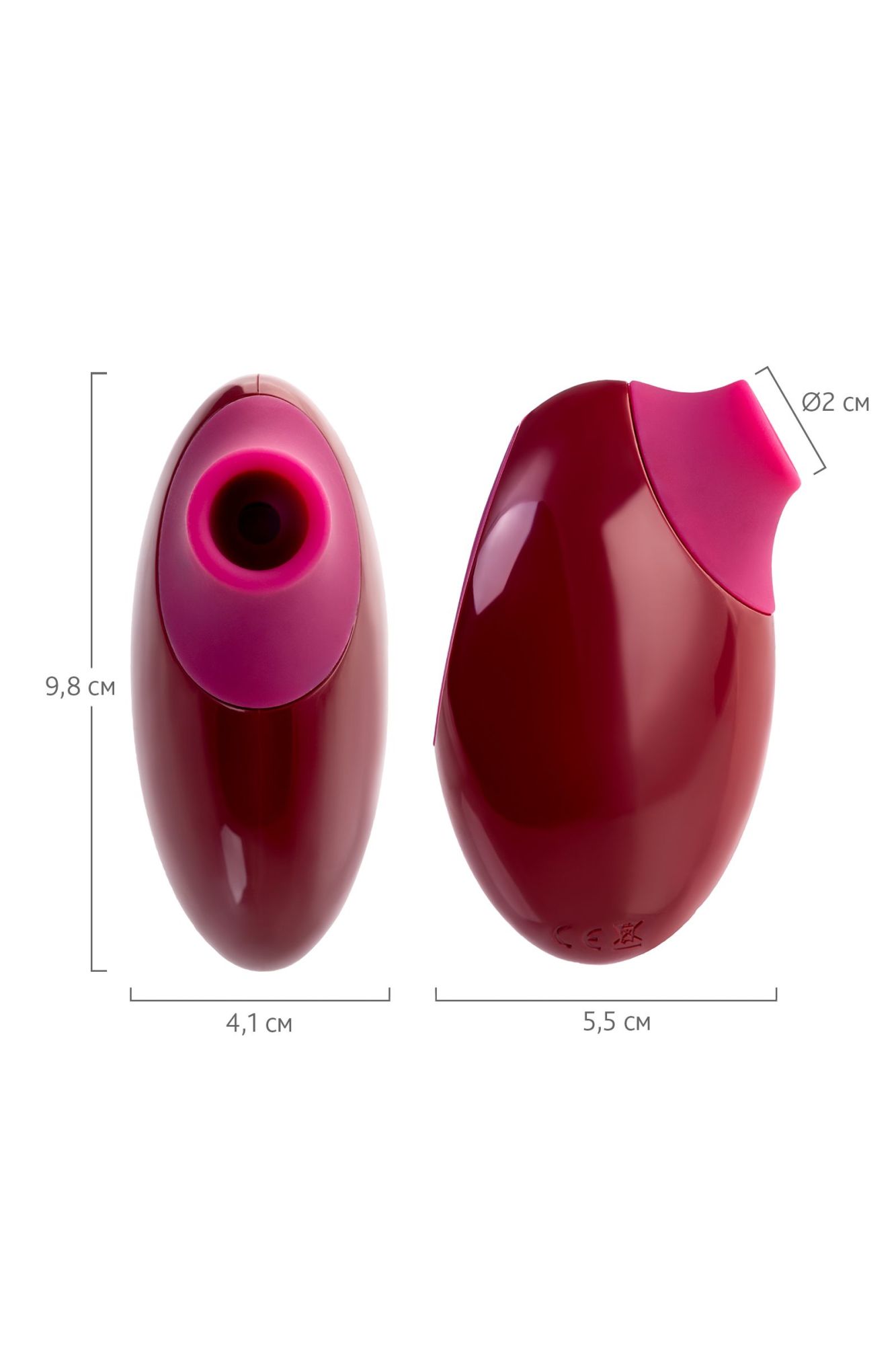 вакуумный стимулятор клитора toyfa a-toys myrty, бордовый, 9,8 см в России