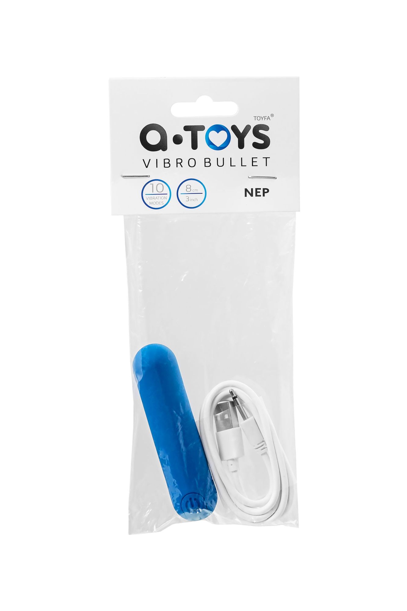 вибропуля a-toys nep, силикон, синий, 8 см в России