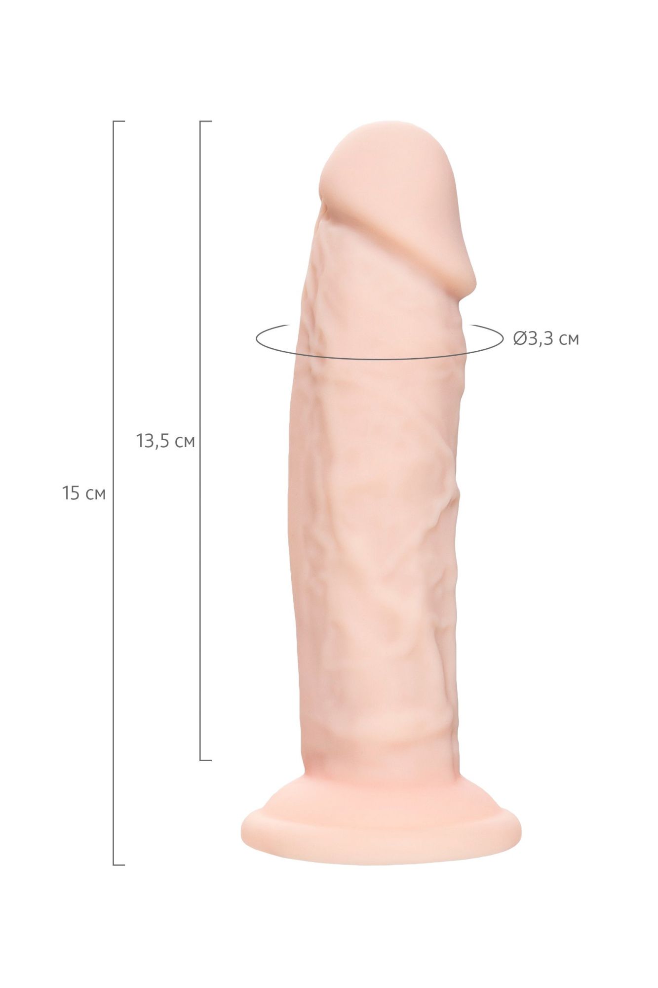 фаллоимитатор realstick silicone tom h, сайлекспан, телесный, 15 см в России