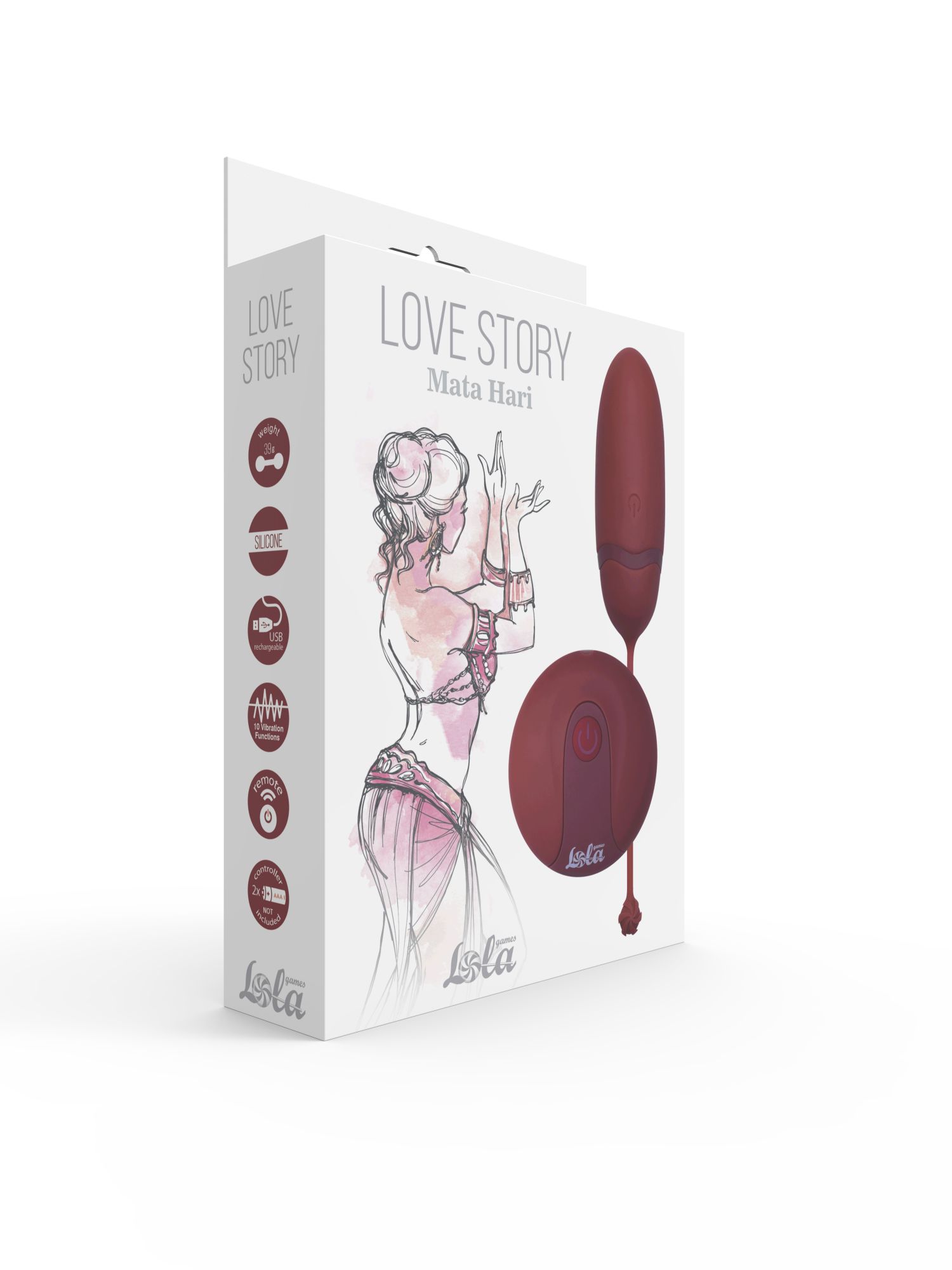 виброяйцо на пульте управления love story mata hari wine red 1800-03lola в России