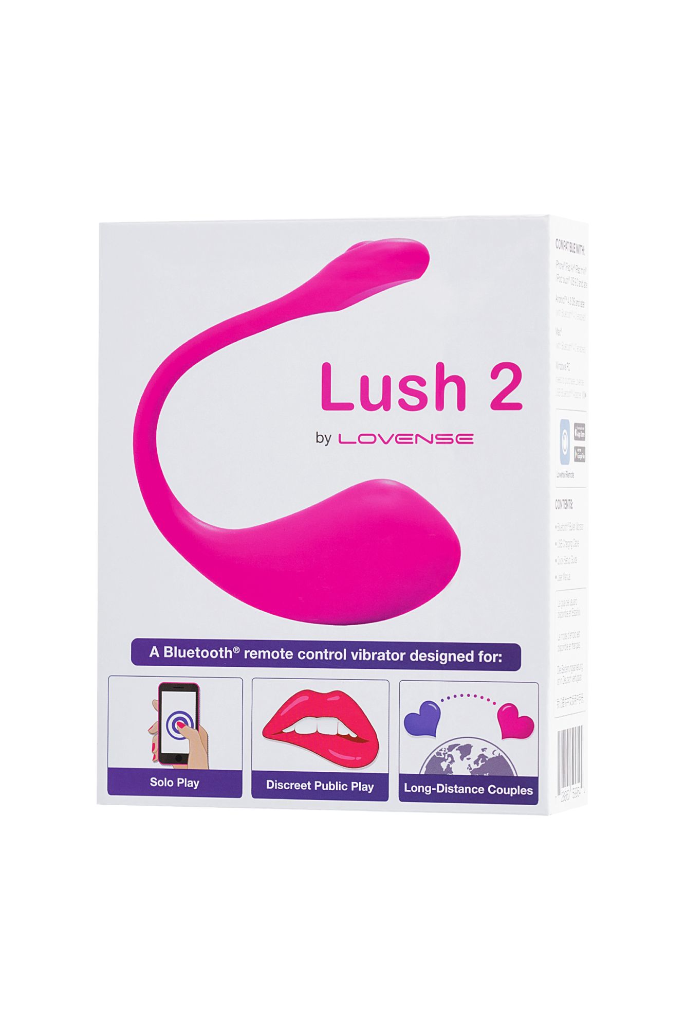 виброяйцо lovense lush 2, силикон, розовый, 18 см в России