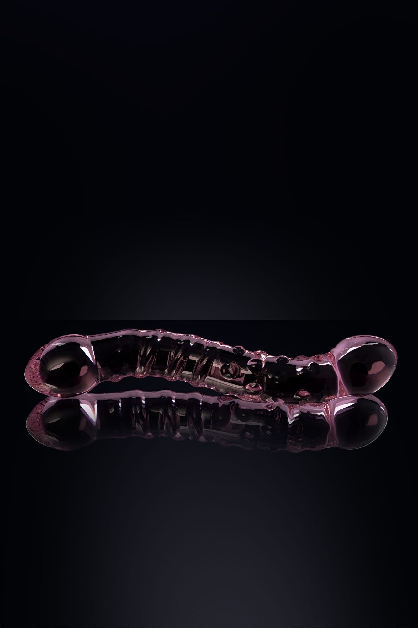 двусторонний фаллоимитатор sexus glass, стекло, розовый, 20,5 см в России