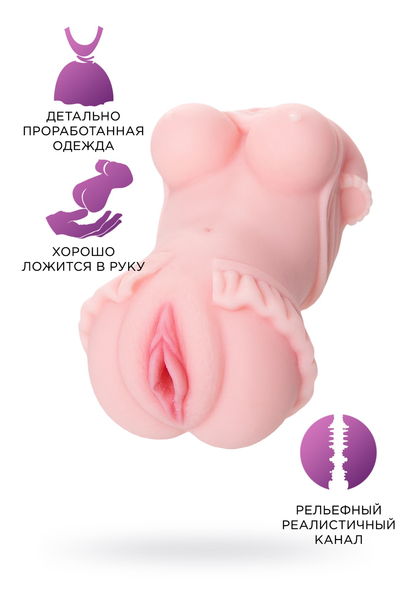 мастурбатор реалистичный toyfa juicy pussy little flower, tpe, телесный, 11,5 см в России