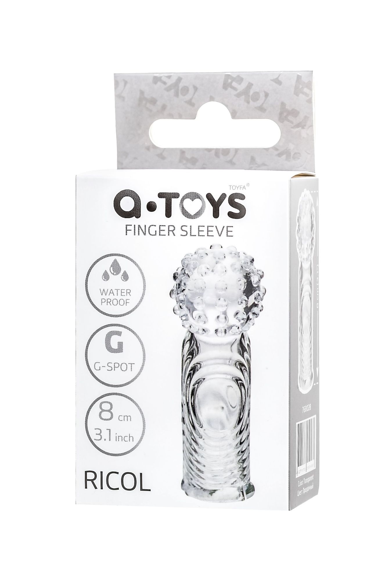 насадка на палец a-toys ricol, тре, прозрачный, 8 см в России