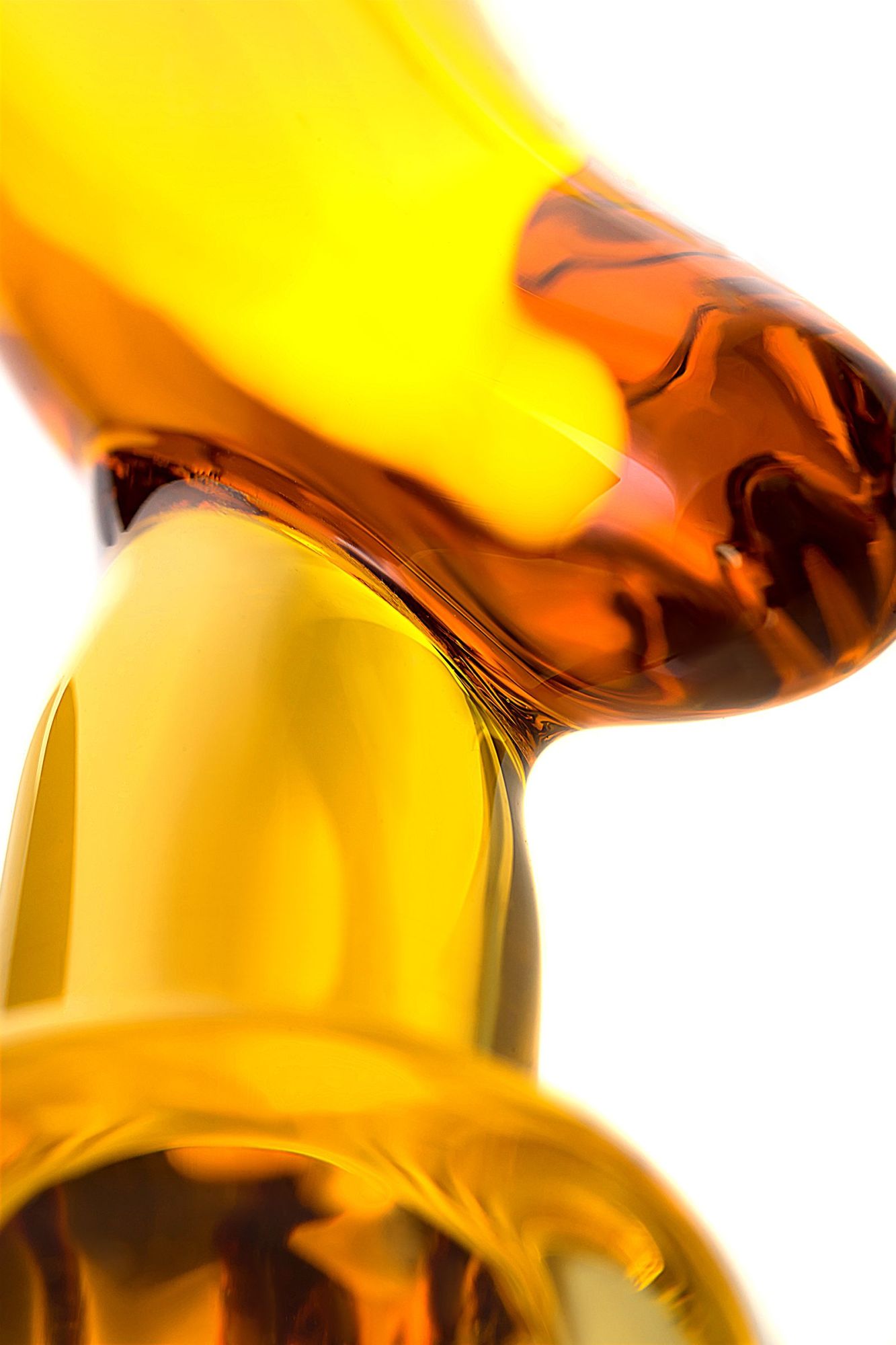 нереалистичный фаллоимитатор sexus glass, стекло, желтый, 17,5 см в России