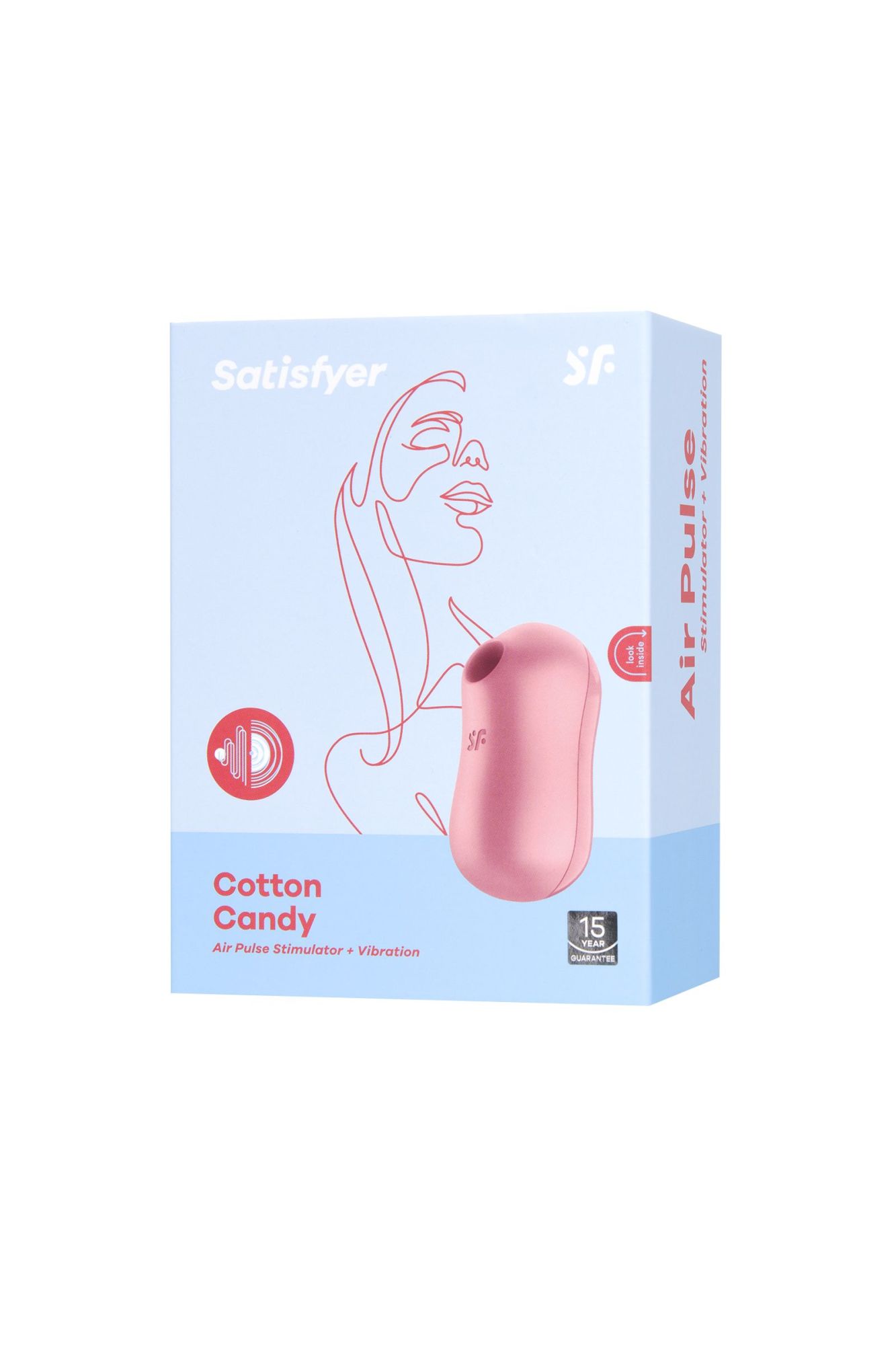 вакуум-волновой бесконтактный стимулятор клитора satisfyer cotton candy, силикон, розовый, 8,6 см в России