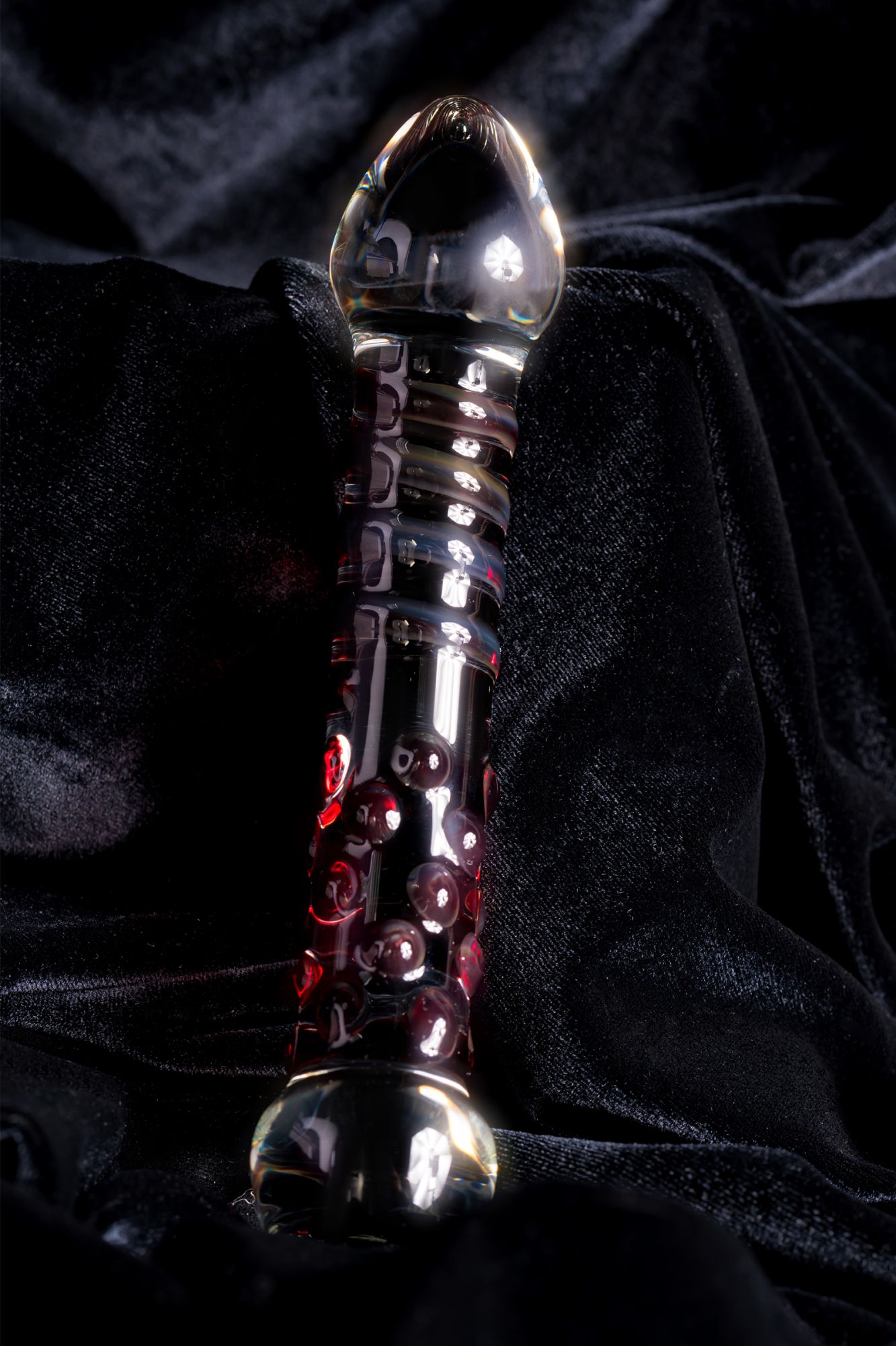 двусторонний фаллоимитатор sexus glass, стекло, прозрачный, 21 см в России