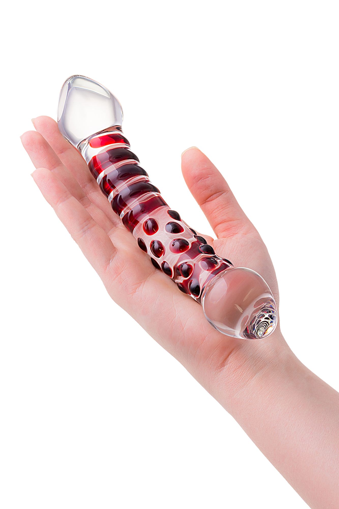 двусторонний фаллоимитатор sexus glass, стекло, прозрачный, 21 см в России