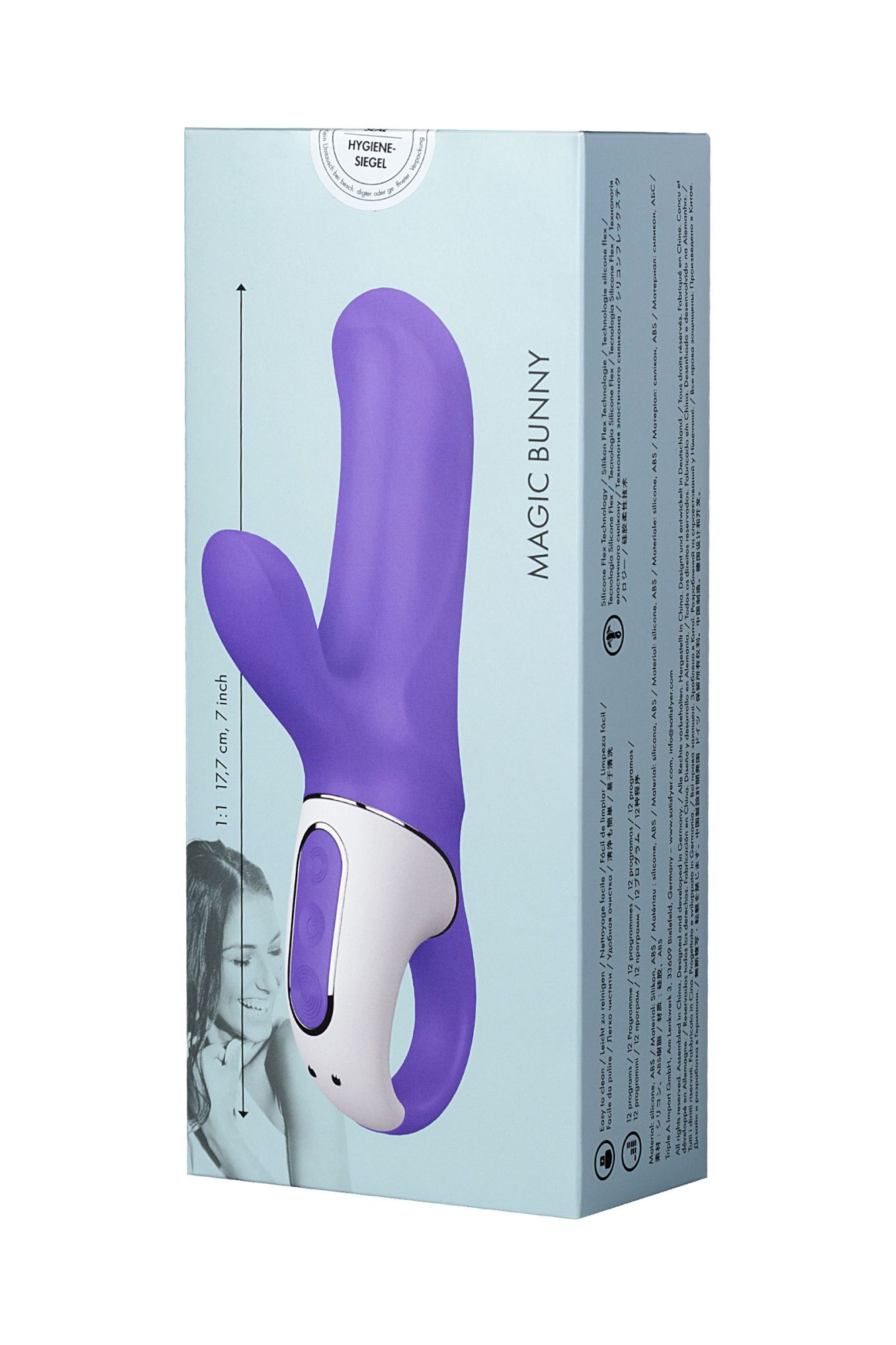 нереалистичный вибратор satisfyer vibes magic bunny, силикон, фиолетовый, 17,7 см. в России
