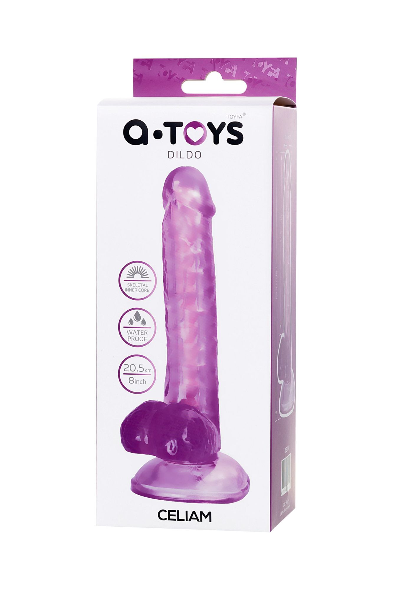 реалистичный фаллоимитатор a-toys by toyfa celiam, tpe, фиолетовый, 20,5 см в России