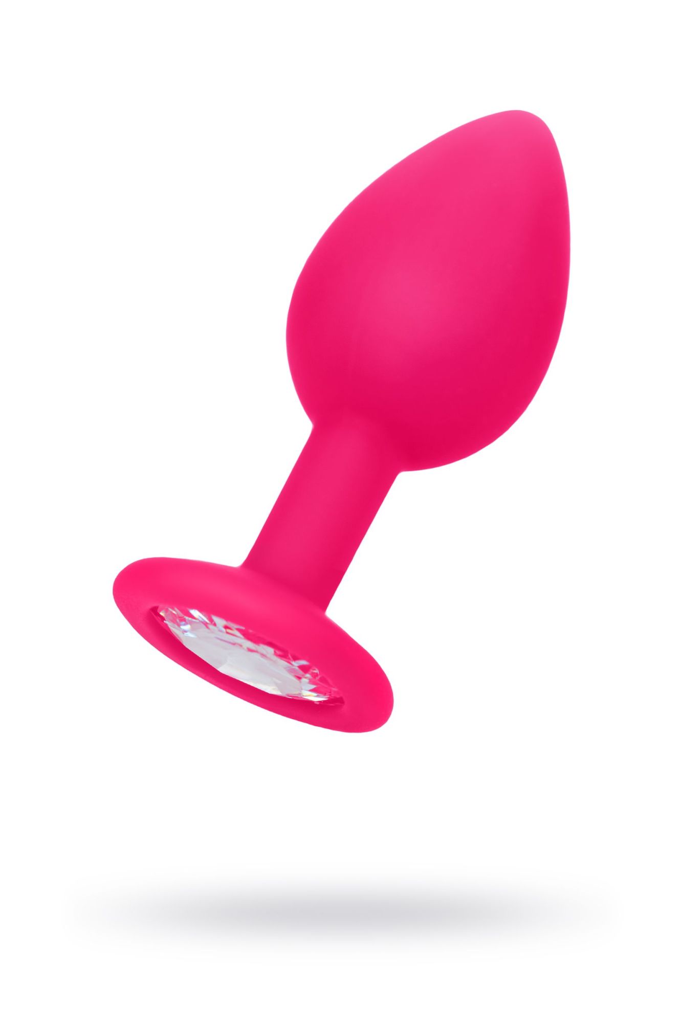 анальная втулка штучки-дрючки, с прозрачным кристаллом, силикон, розовая в России