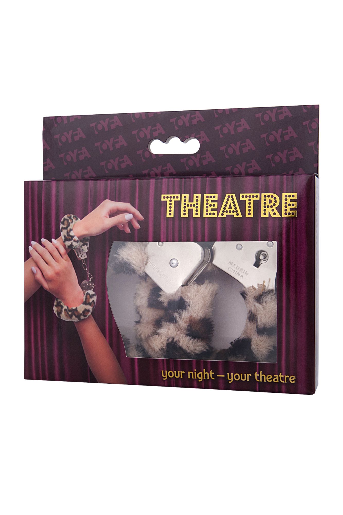 наручники toyfa theatre, меховые, леопардовые, 28 см. в России