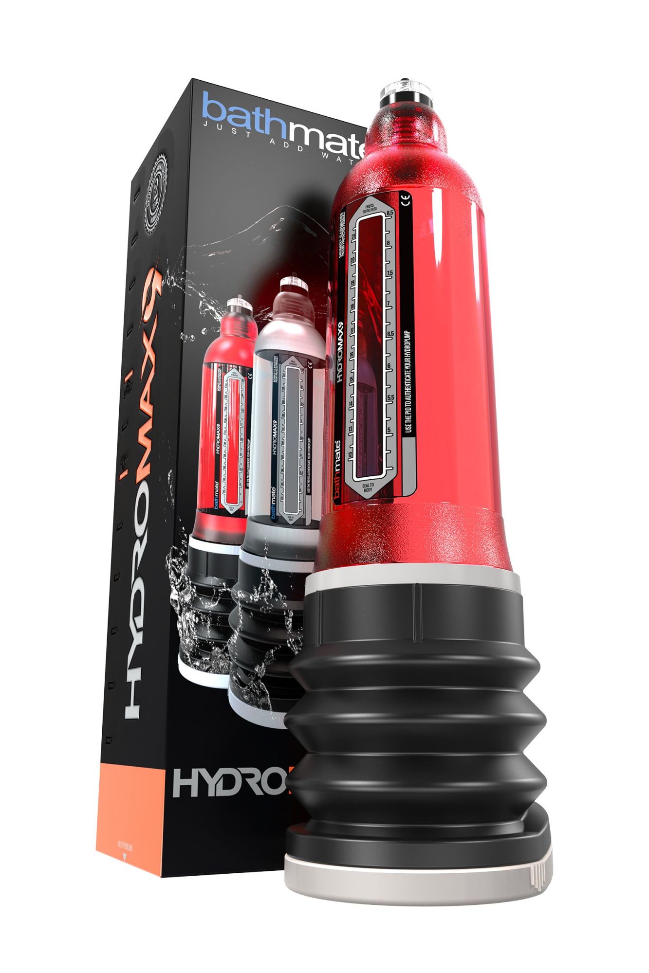 гидропомпа bathmate hydromax9, abs пластик, красный, 32,5 см (аналог hydromax x40) в России