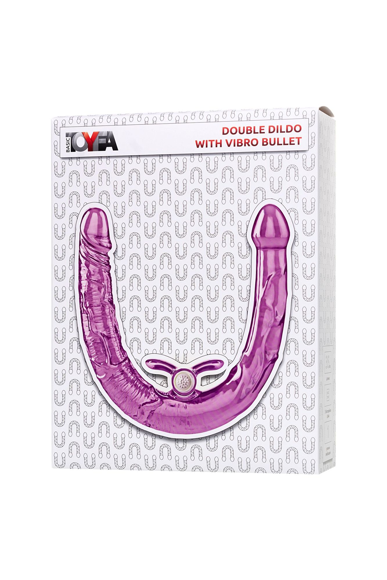 фаллоимитатор двусторонний с вибропулей toyfa double dildo with vibro bullet, tpr, фиолетовый, 35 см в России