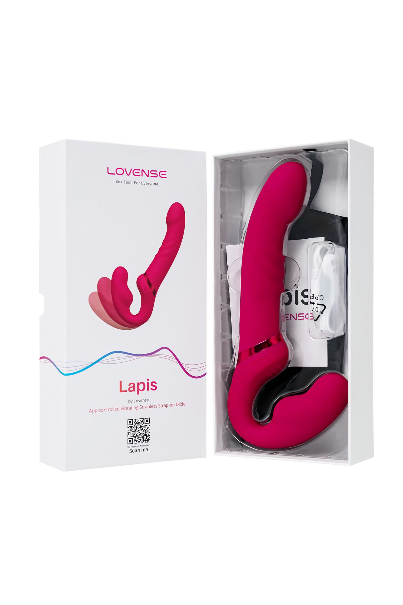 страпон lovense lapis, силикон, красный, 23 см в России