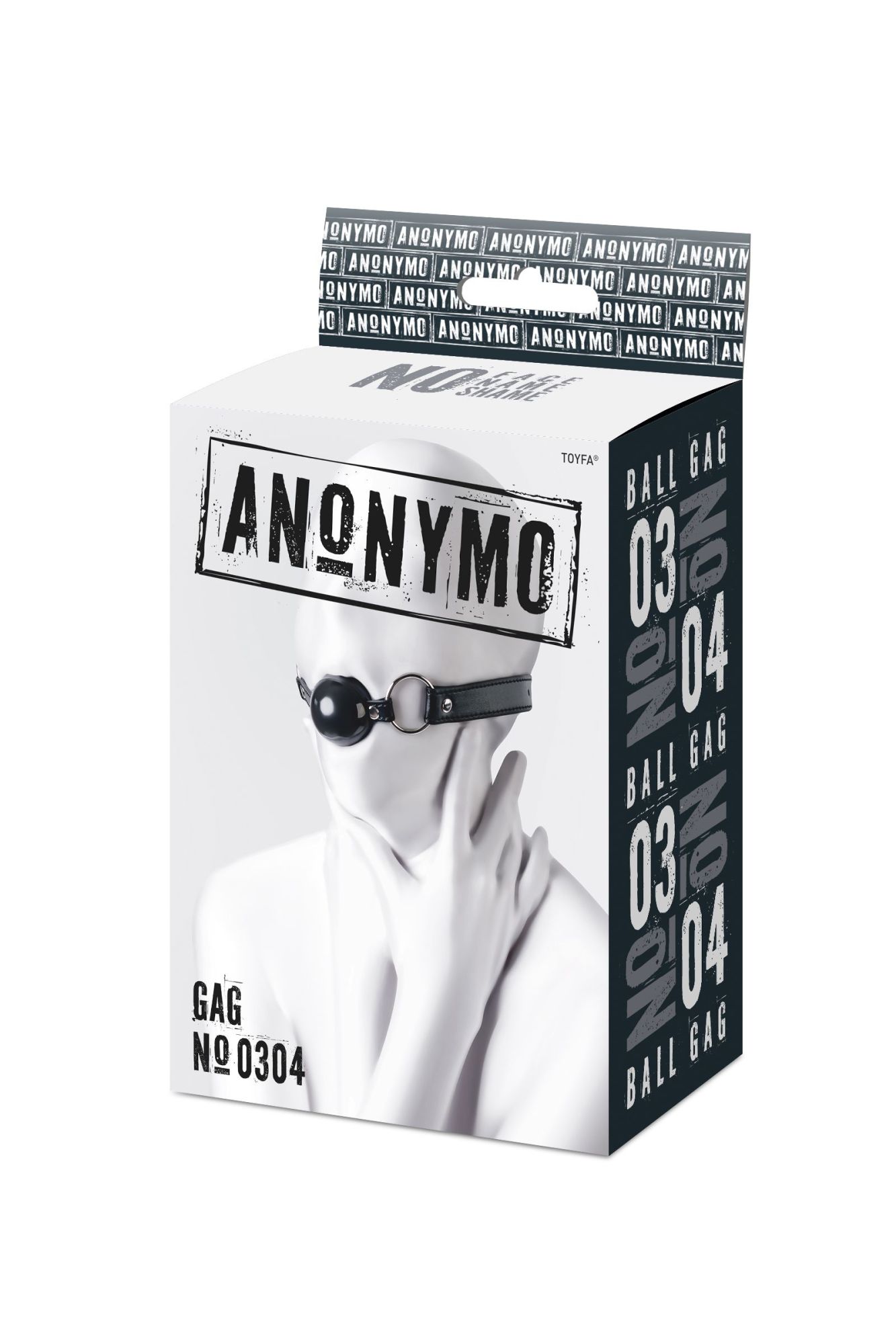 кляп anonymo #0304, tpr, черный с шариком, 64 см в России