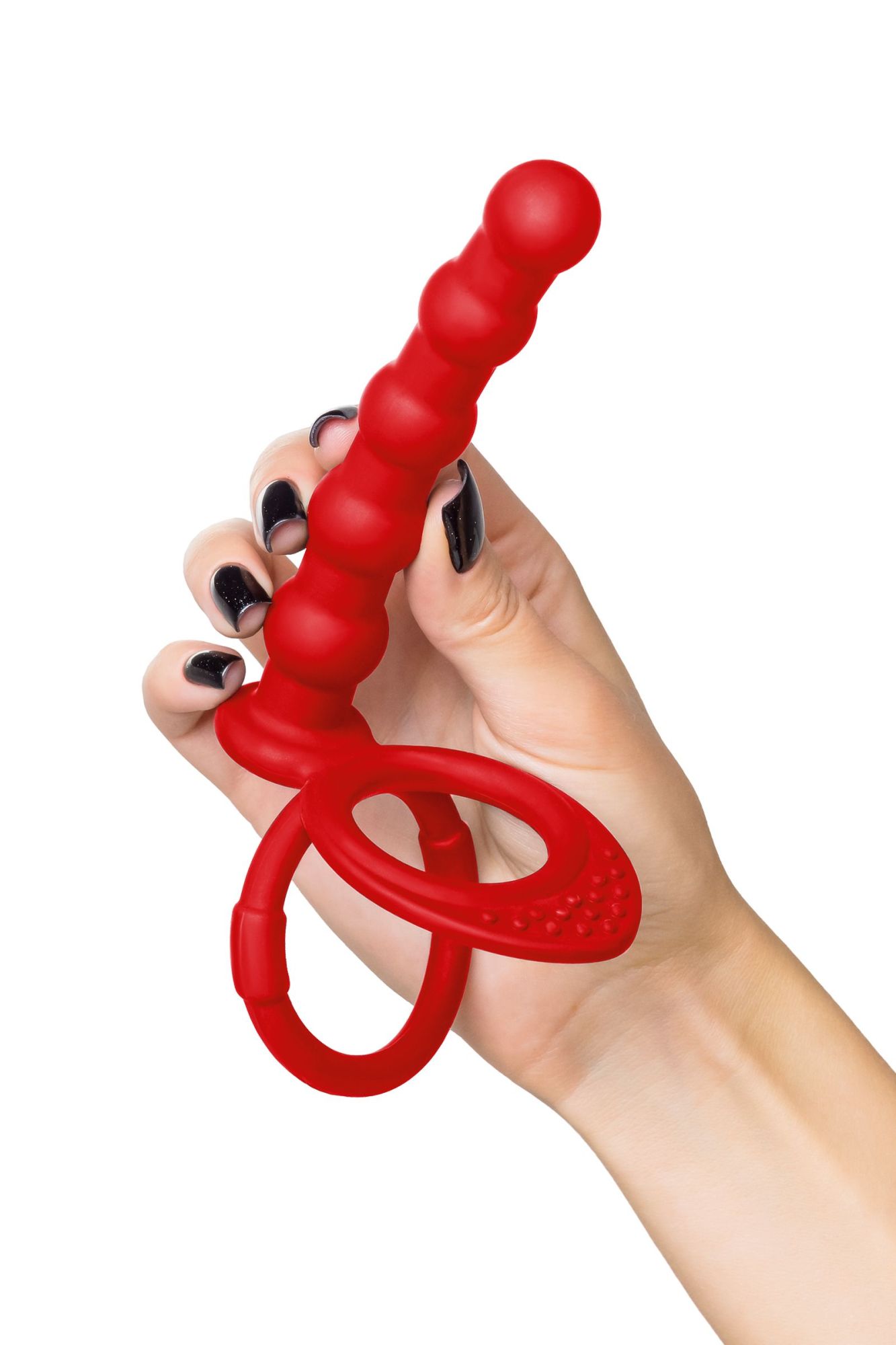 насадка на пенис для двойного проникновения black&red by toyfa, силикон, красная, 19,5 см в России