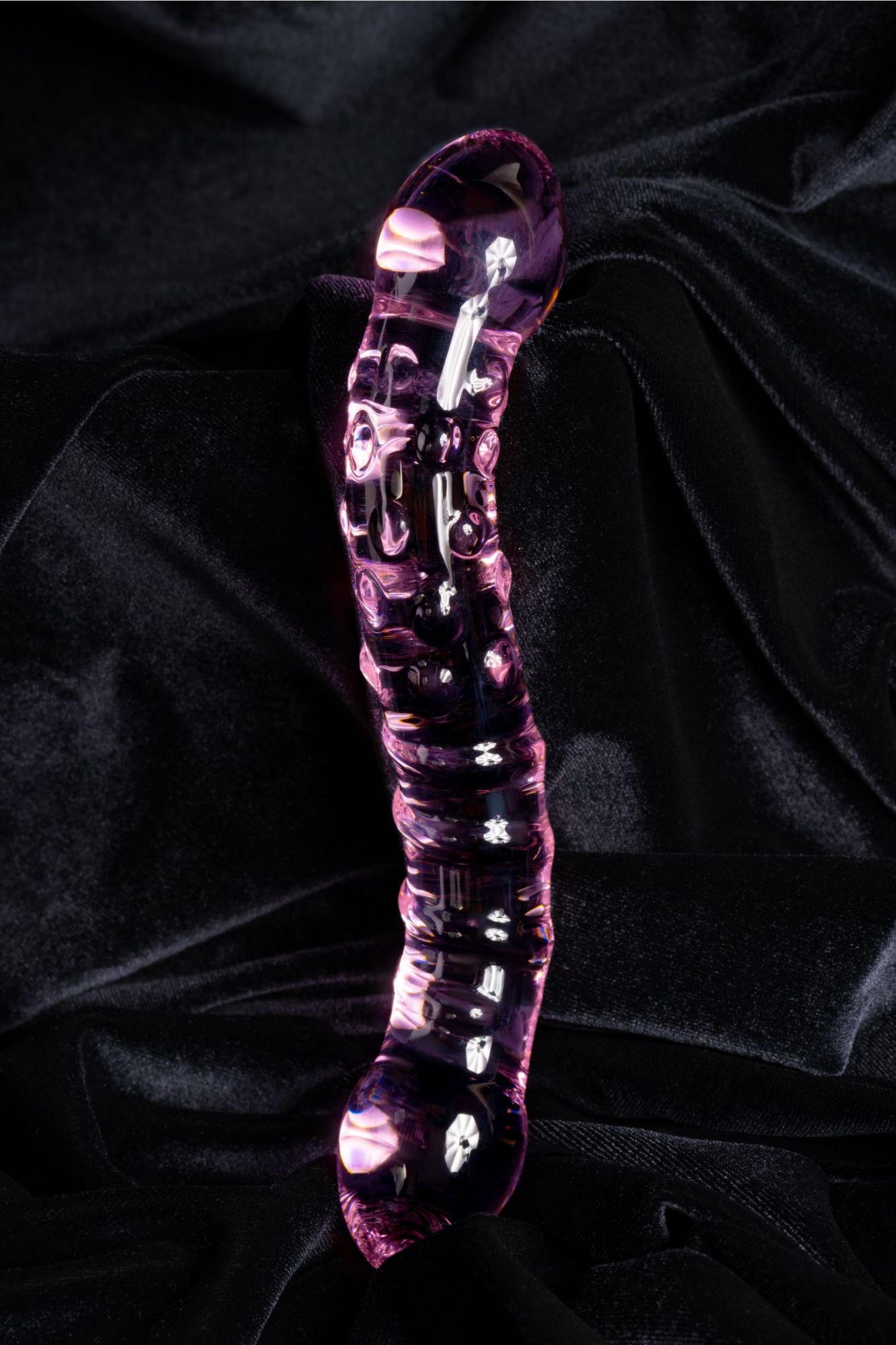 двусторонний фаллоимитатор sexus glass, стекло, розовый, 20,5 см в России