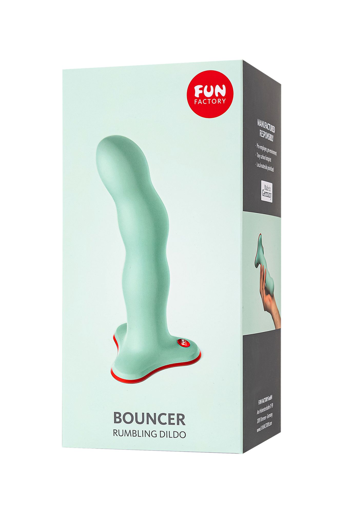 фаллоимитатор fun factory stubs bouncer, силикон, зелёный, 18,5 см в России