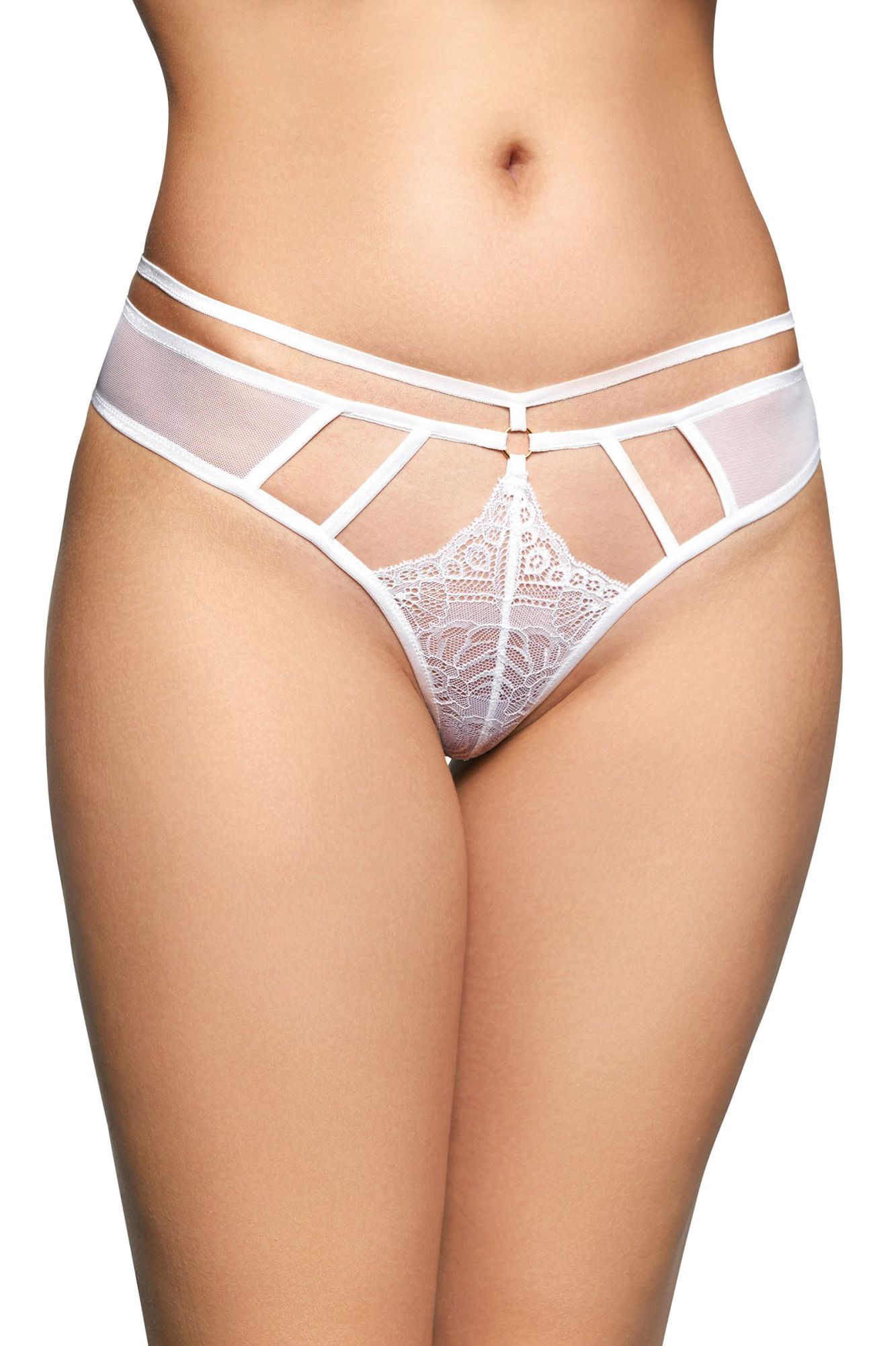 Эротическое стринги со стрепами softline collection, белый, s/m в России