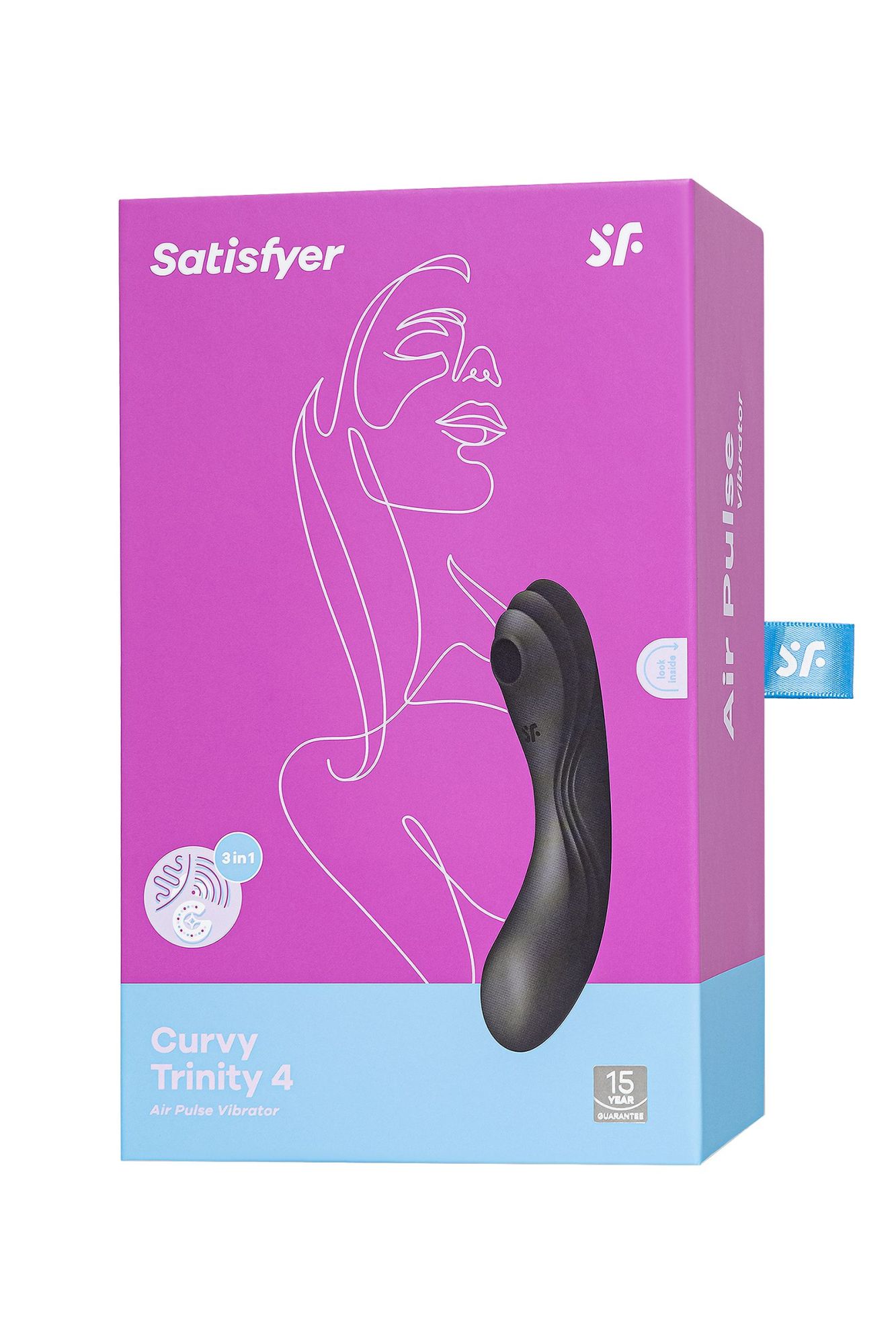 вакуум-волновой бесконтактный стимулятор клитора satisfyer curvy trinity 4, силикон, чёрный, 5,35 см в России