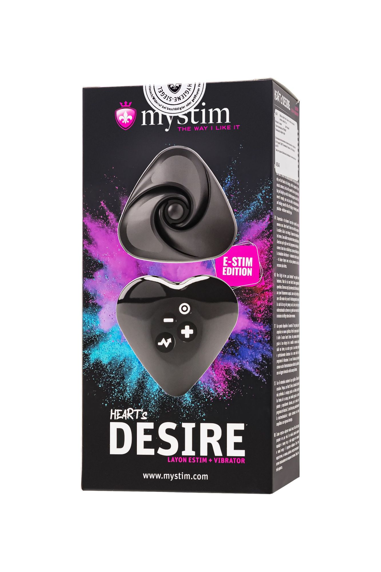 вибратор mystim heart ́s desire с электростимуляцией, силикон, черный, 6,7 см в России