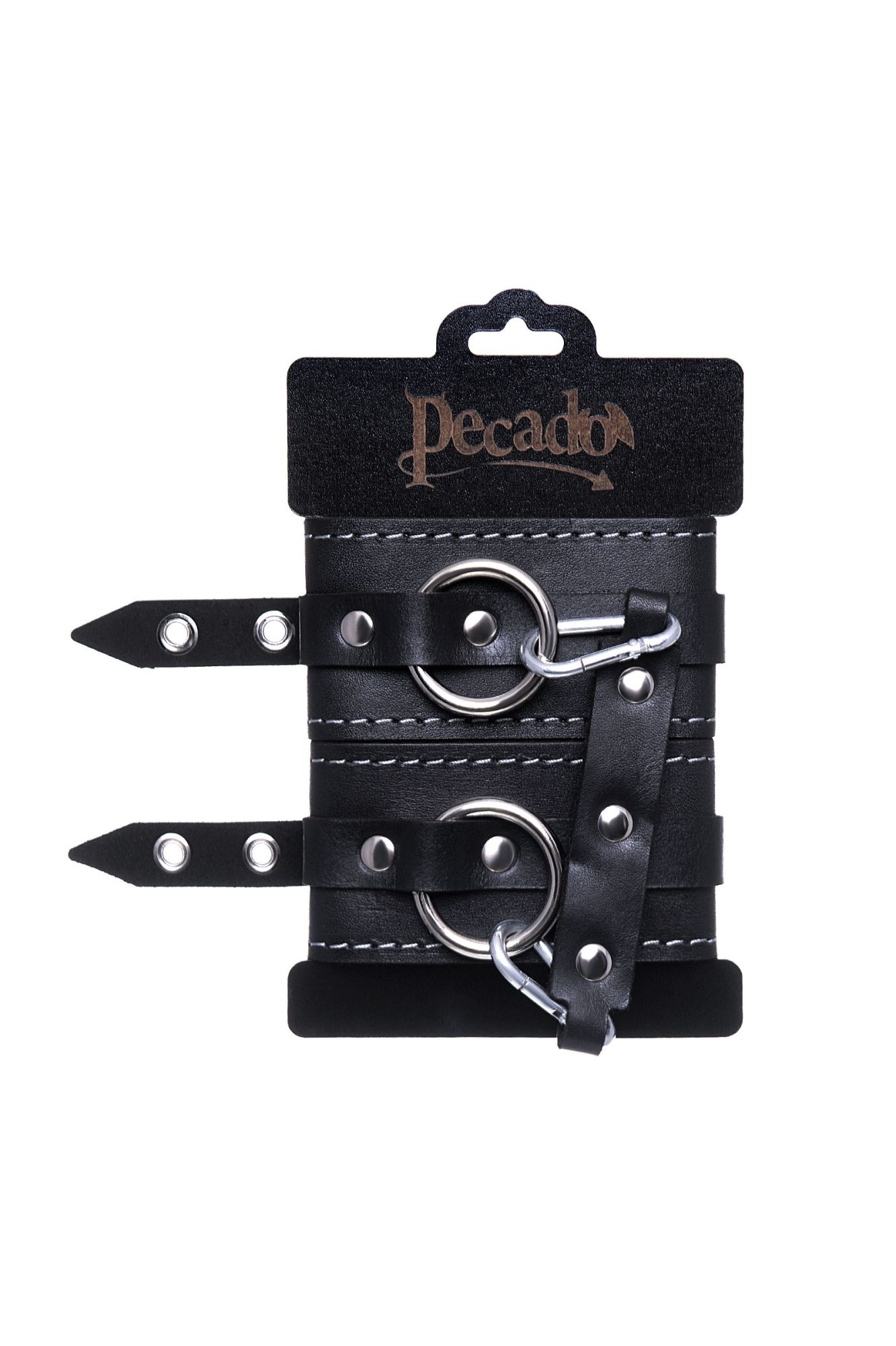 оковы pecado bdsm, двухслойные с белой строчкой, натуральная кожа, черные в России