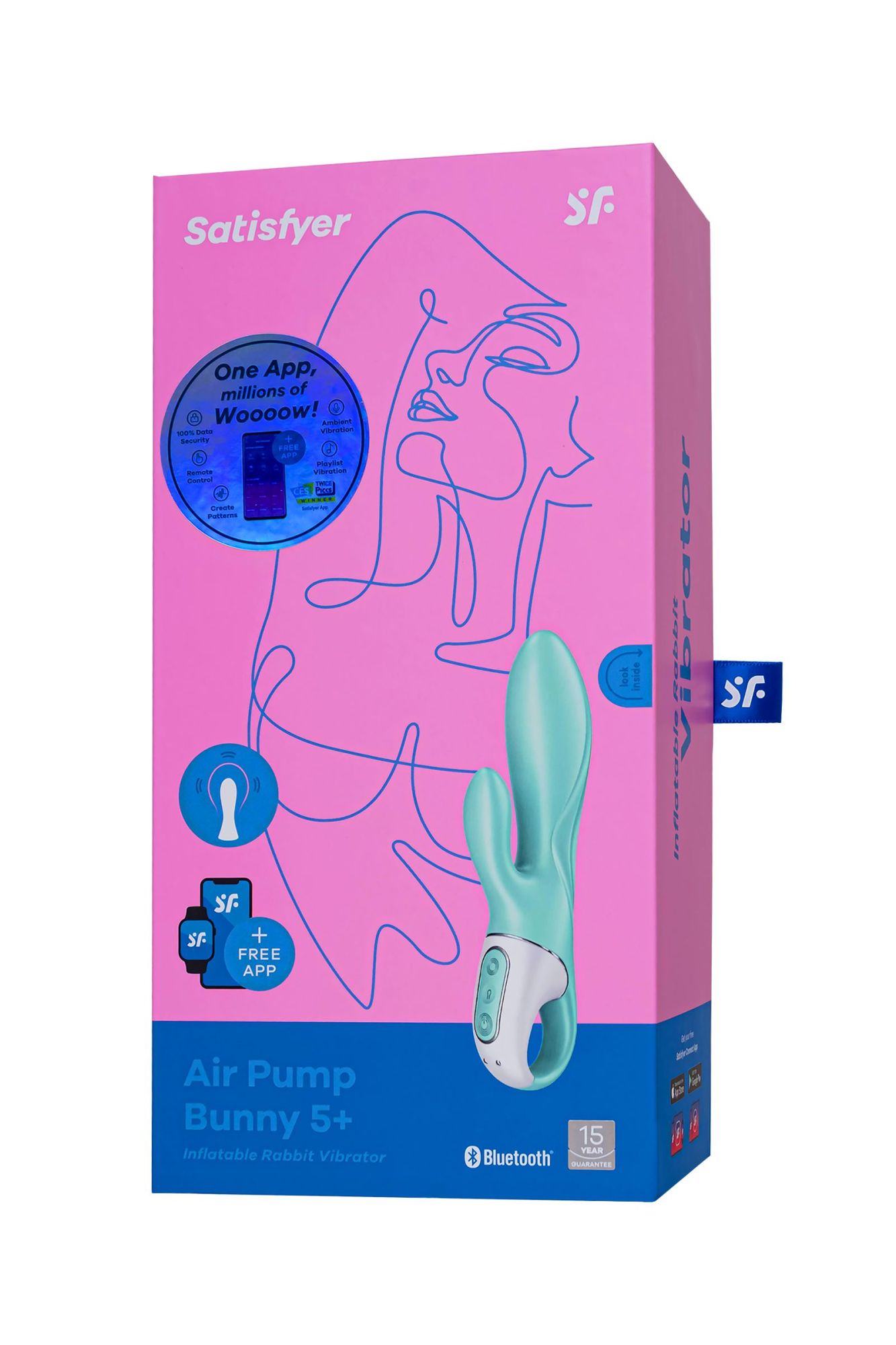 нереалистичный вибратор satisfyer air pump bunny 5, силикон, зеленый, 15 см. в России