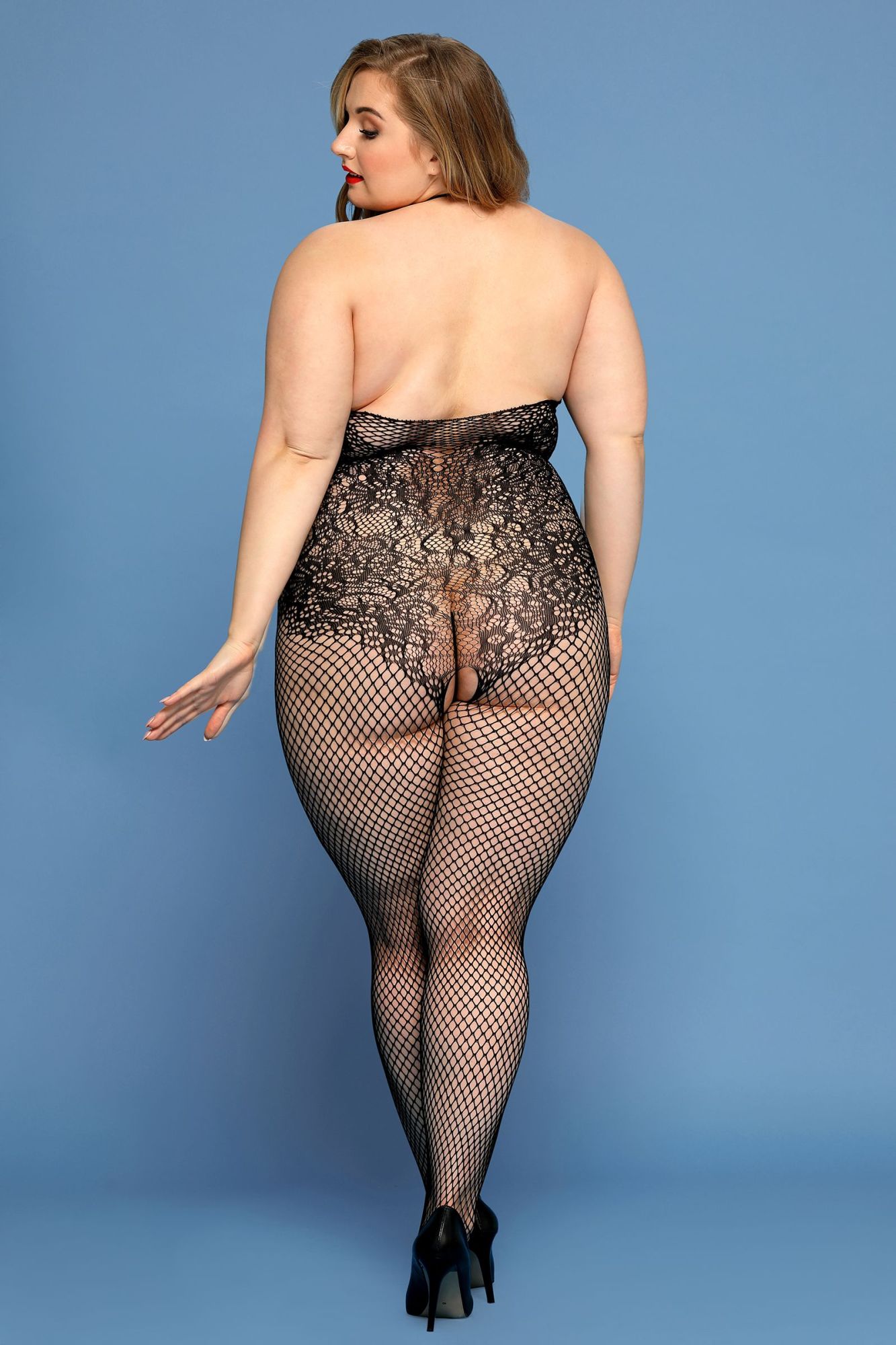 Эротическое костюм-сетка candy girl hera, черный, 2xl в России