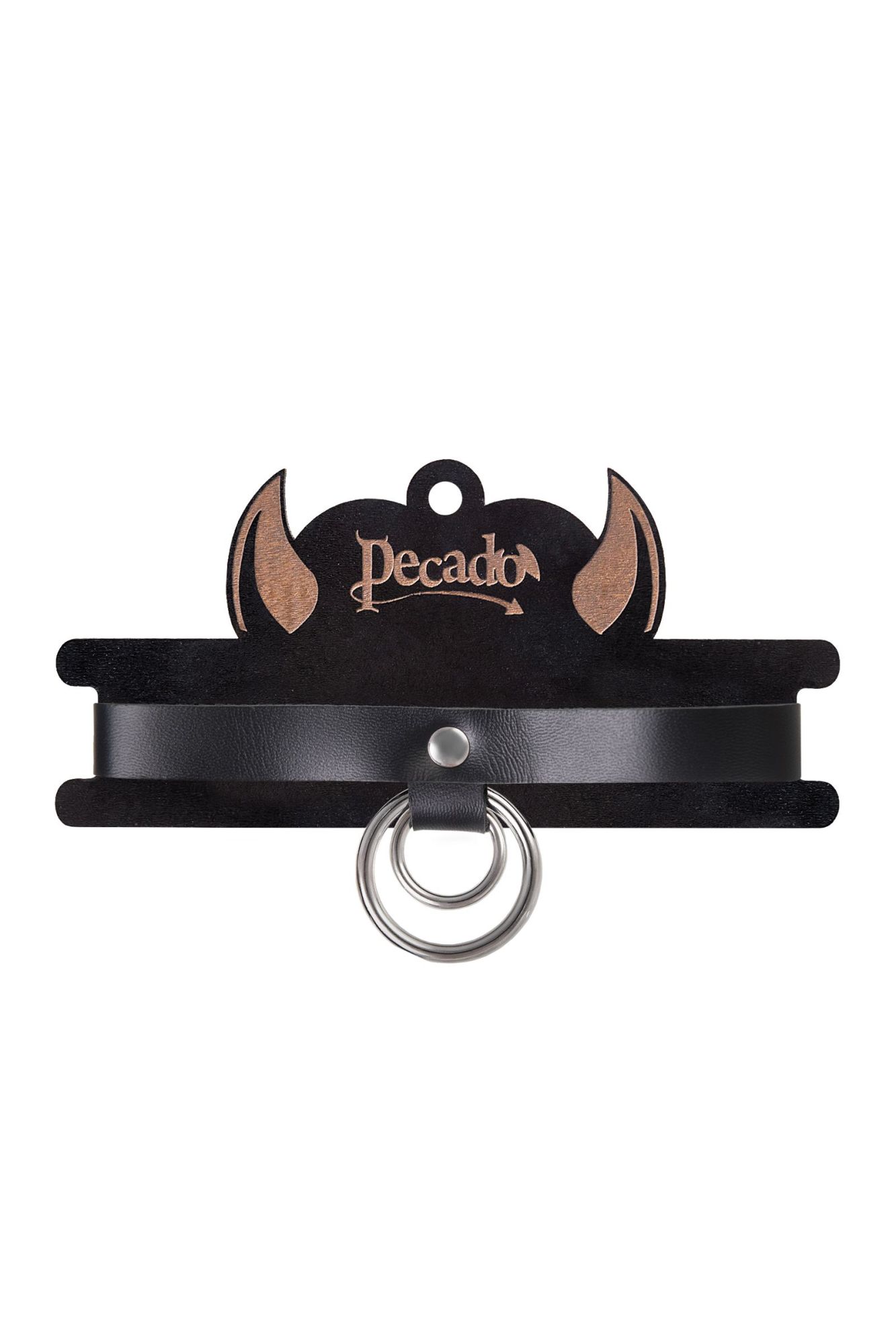 чокер-ошейник pecado bdsm, кольцо в кольце, натуральная кожа, чёрный в России