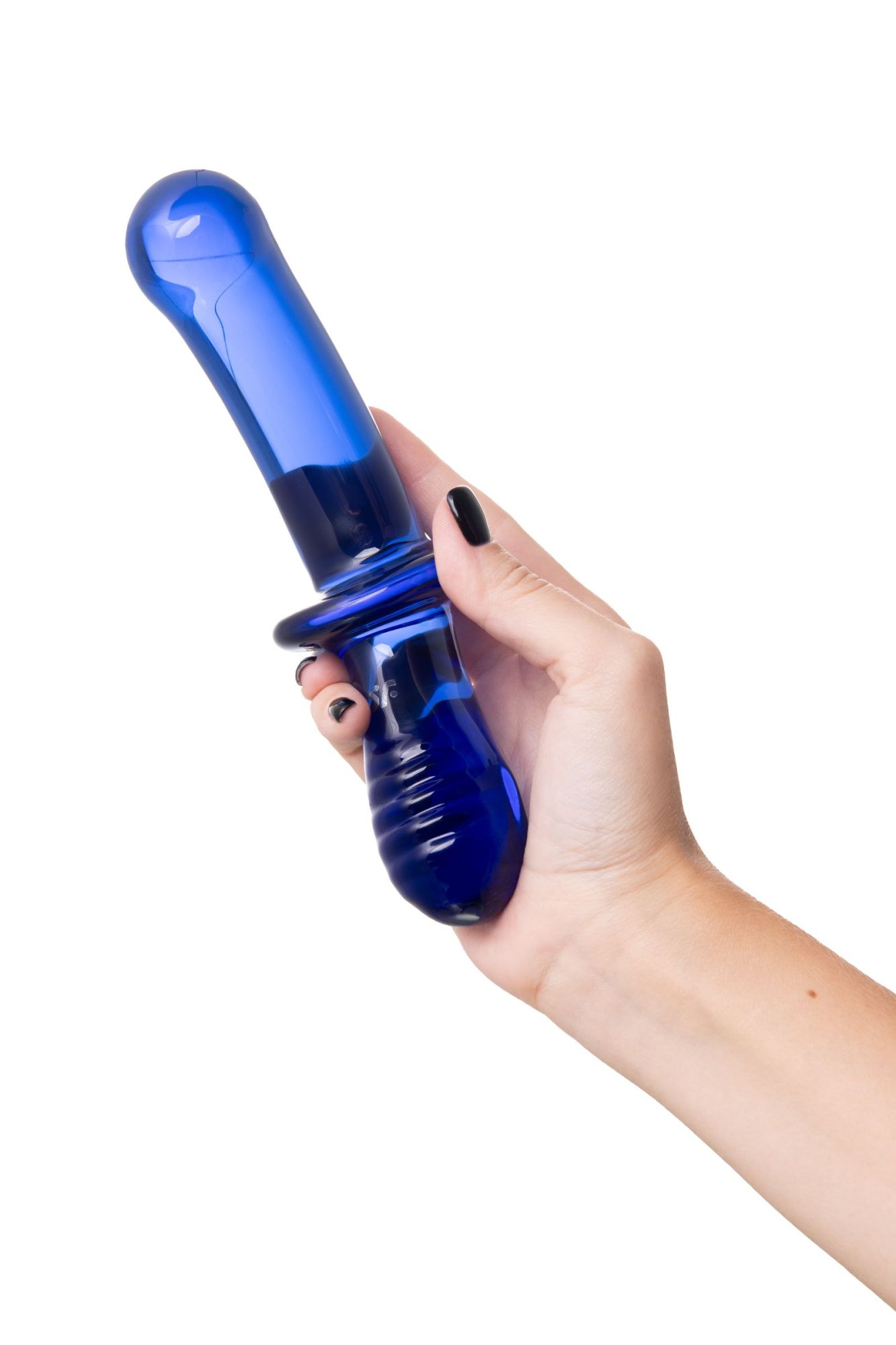 стеклянный двухсторонний стимулятор satisfyer double crystal, голубой в России