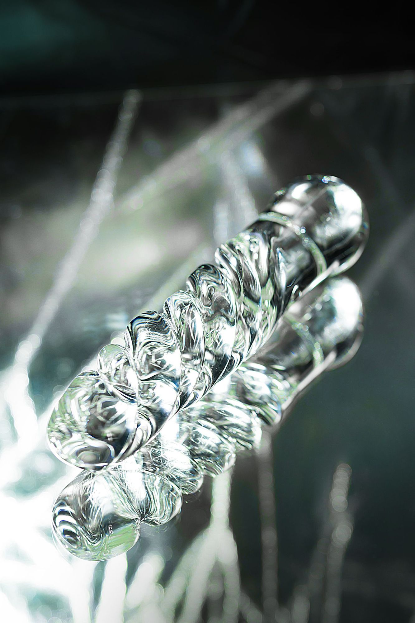 двусторонний фаллоимитатор sexus glass, стекло, прозрачный, 16 см в России