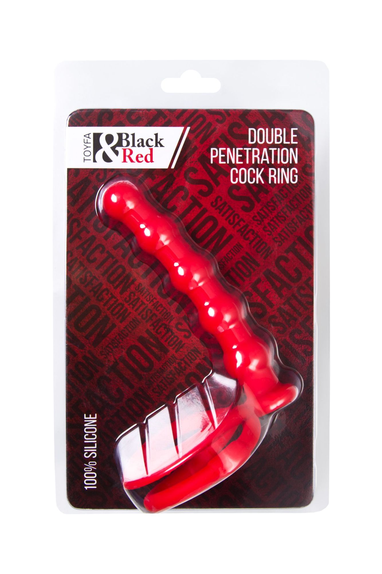 насадка на пенис для двойного проникновения black&red by toyfa, силикон, красная, 19,5 см в России