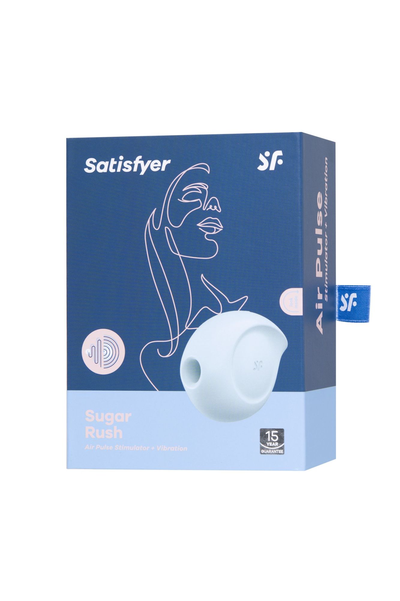 вакуум-волновой бесконтактный стимулятор клитора satisfyer sugar rush, силикон, голубой, 8,2 см в России