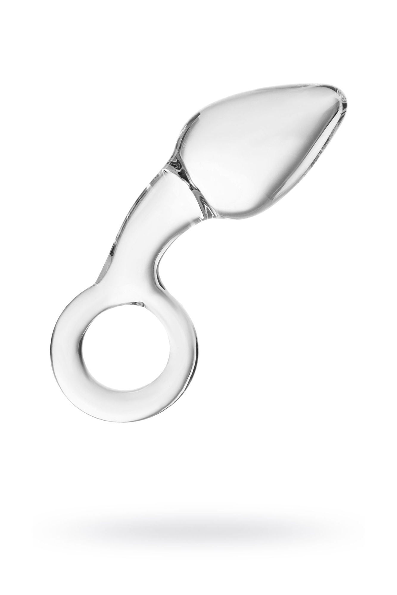 анальная втулка sexus glass, стекло, прозрачная, 14,5 см, ø 4 см с колечком в России